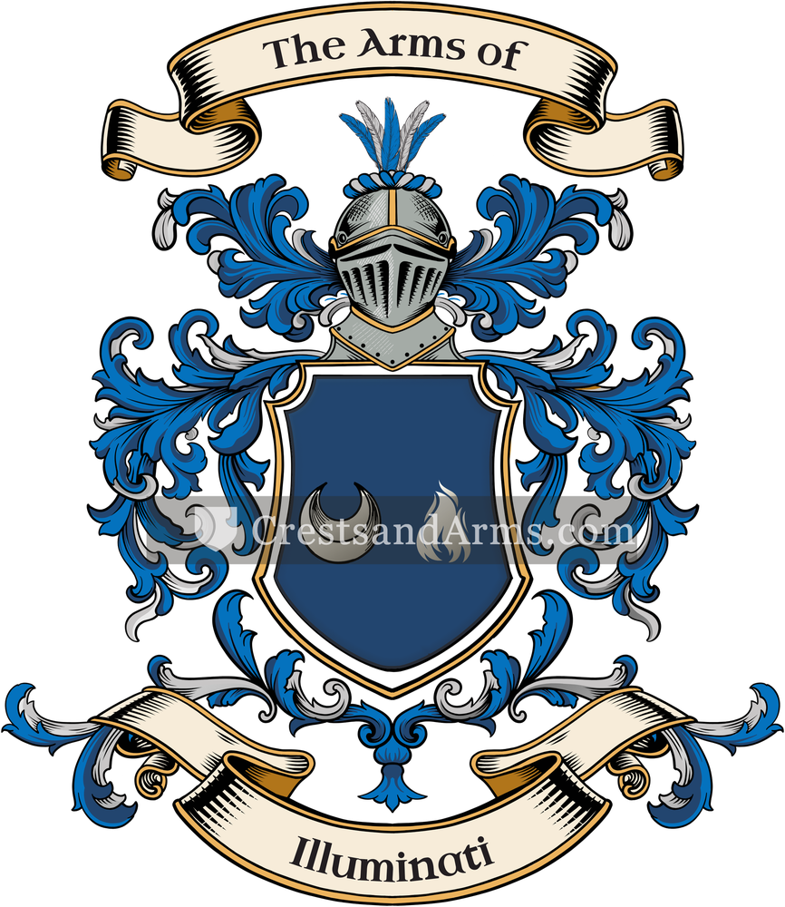 The Illuminati coat of arms, drawn from the recorded blazon