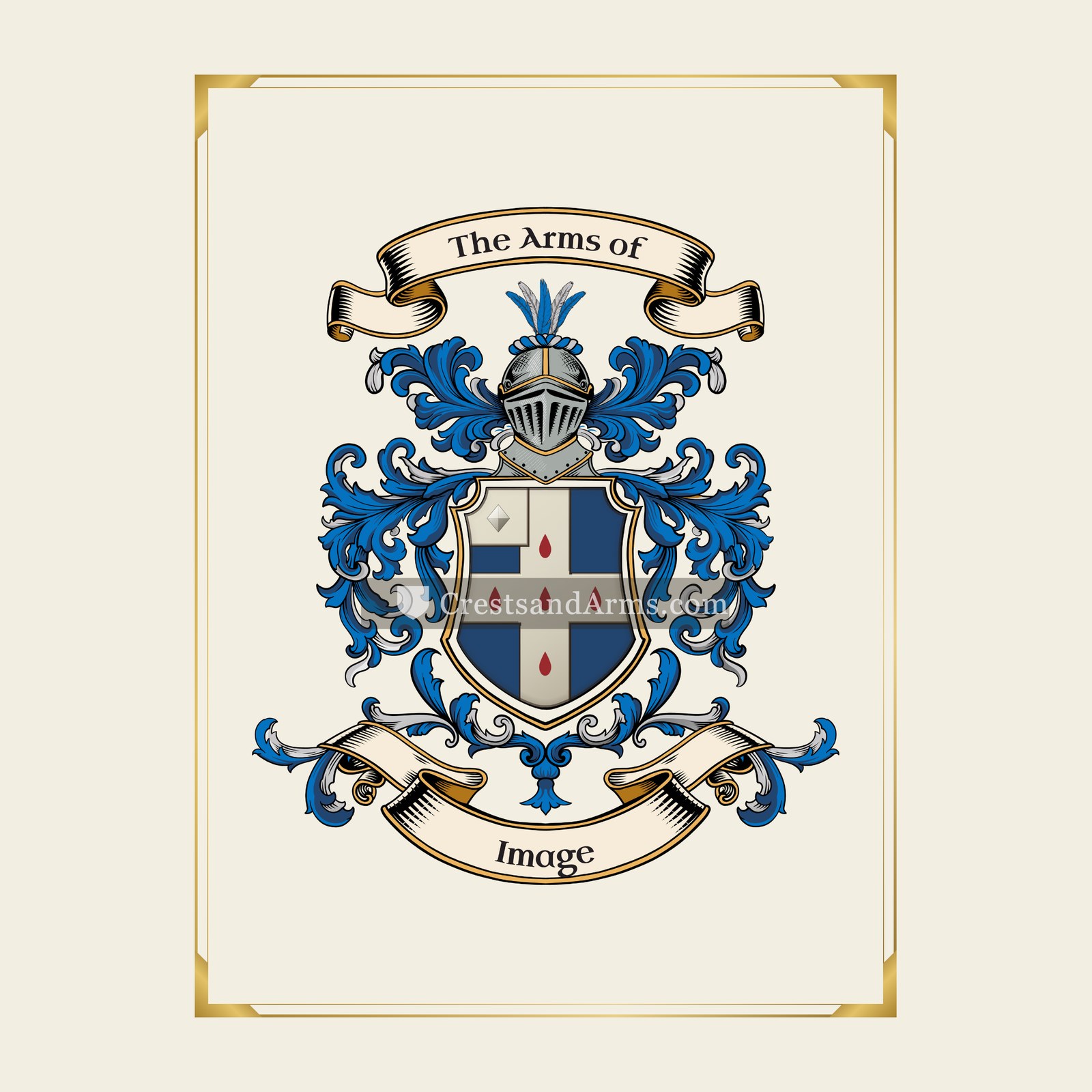 With gold border