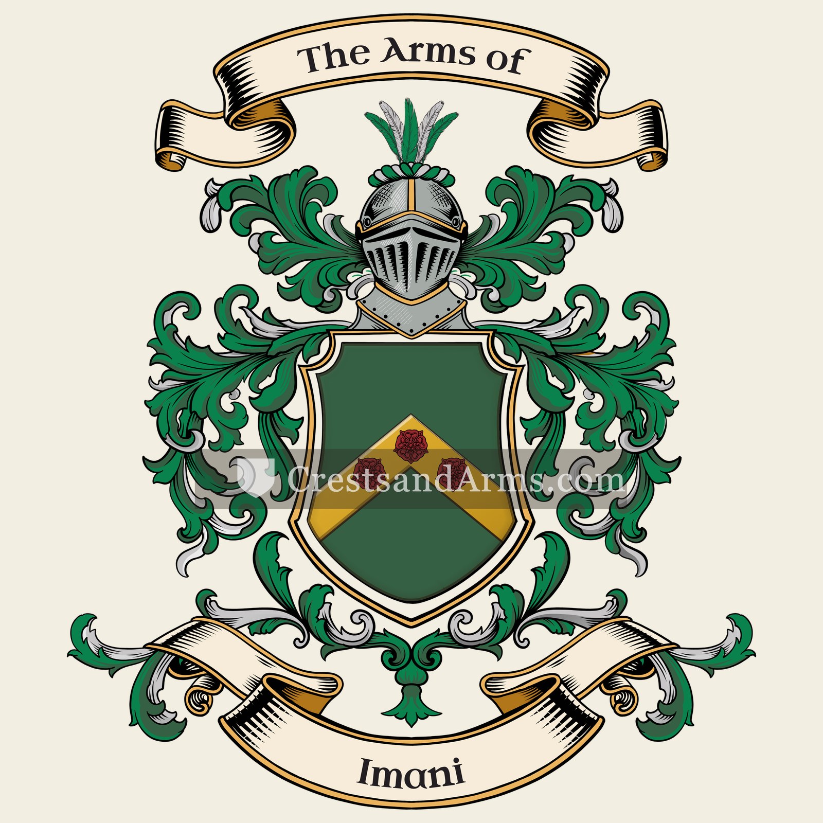 The Imani coat of arms, drawn from the recorded blazon
