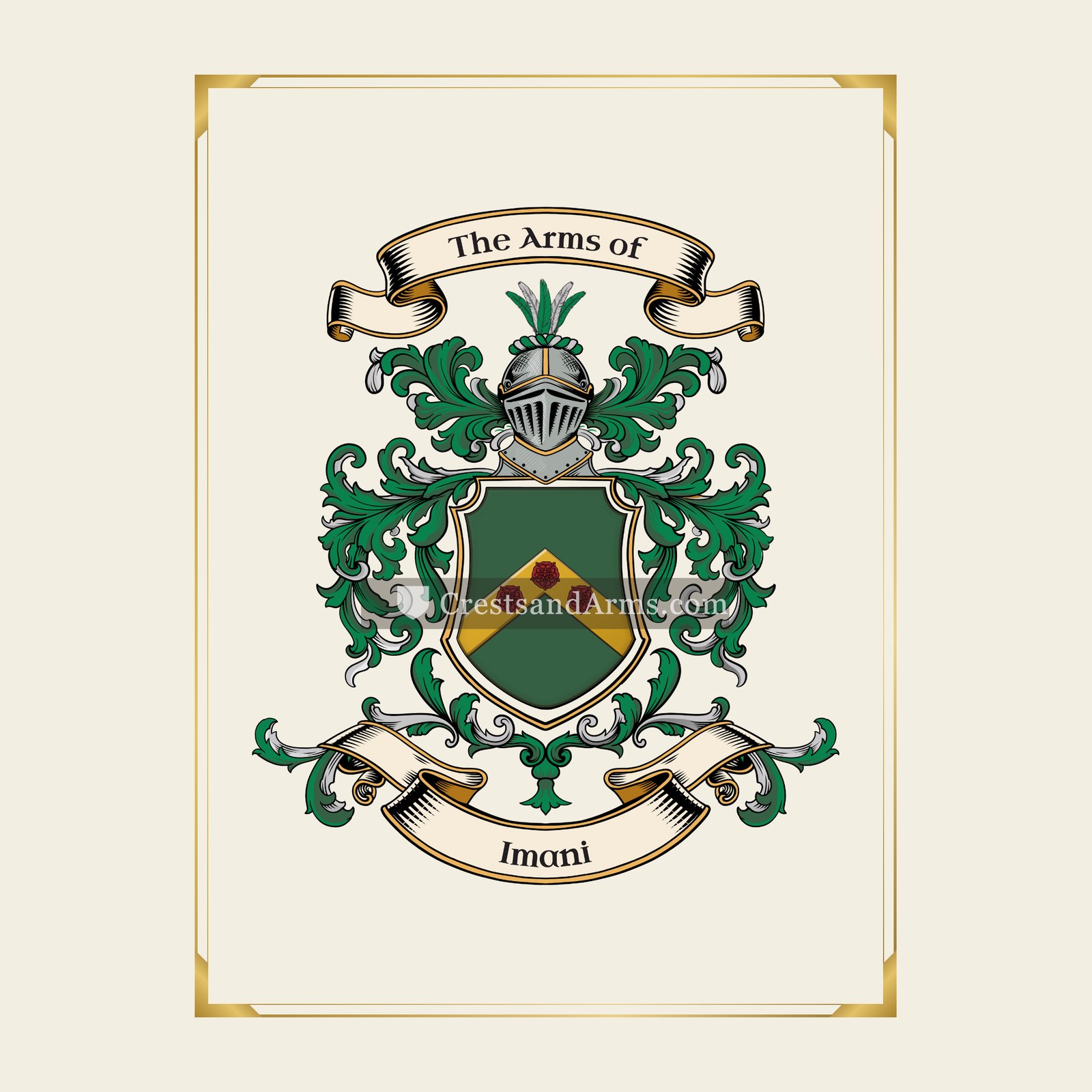 With gold border