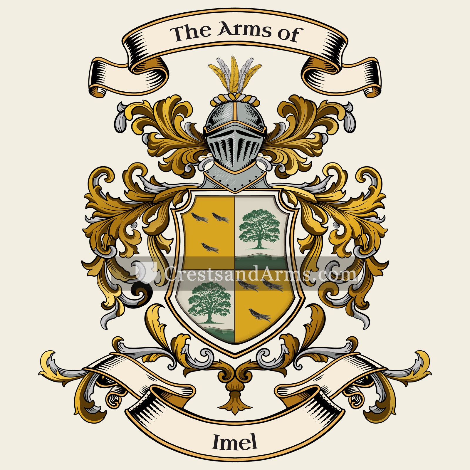 The Imel coat of arms, drawn from the recorded blazon