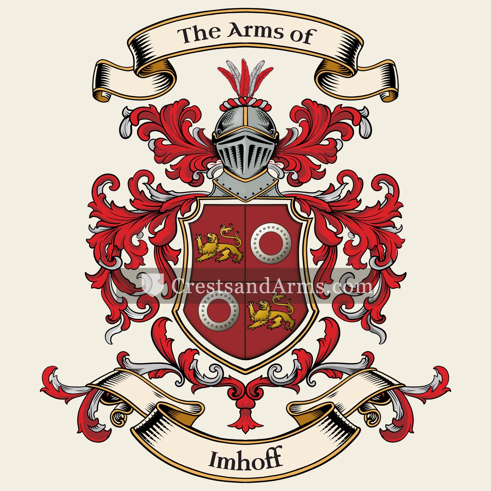 The Imhoff coat of arms, drawn from the recorded blazon