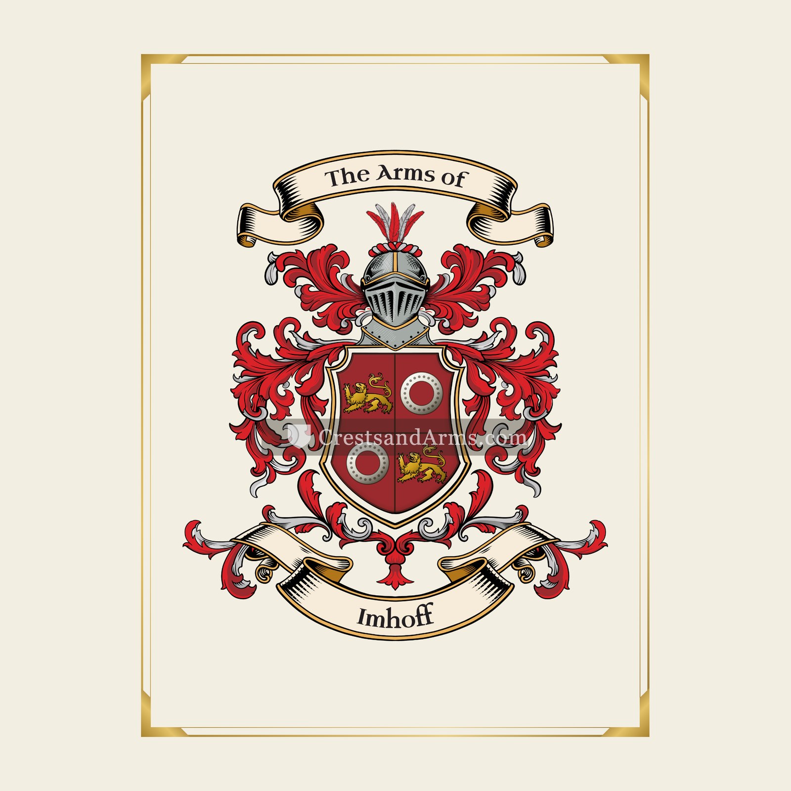 With gold border