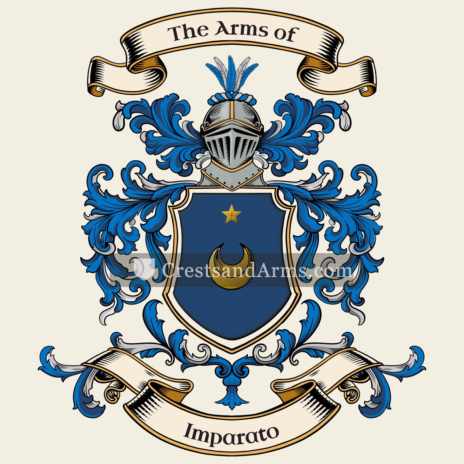 The Imparato coat of arms, drawn from the recorded blazon
