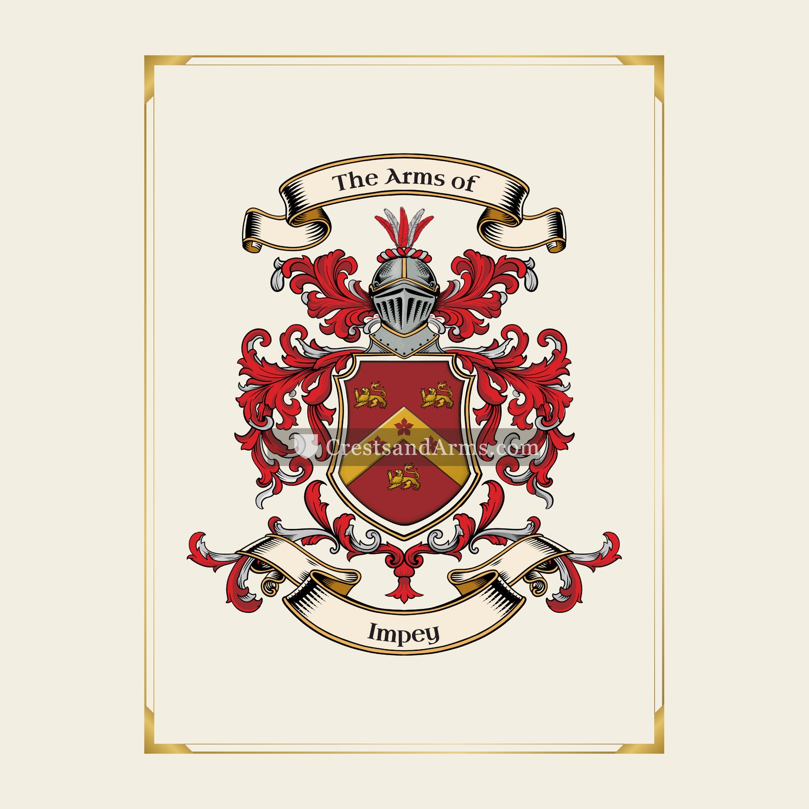 With gold border