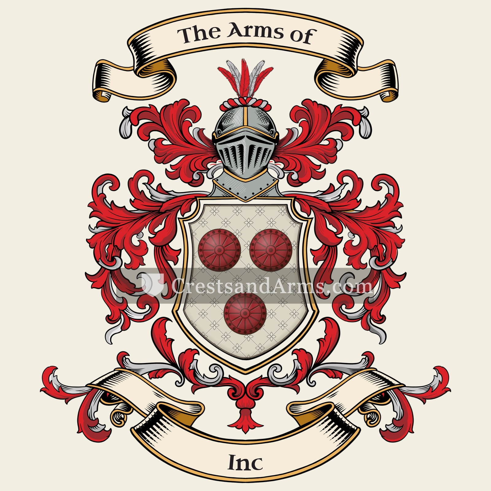 The Inc coat of arms, drawn from the recorded blazon