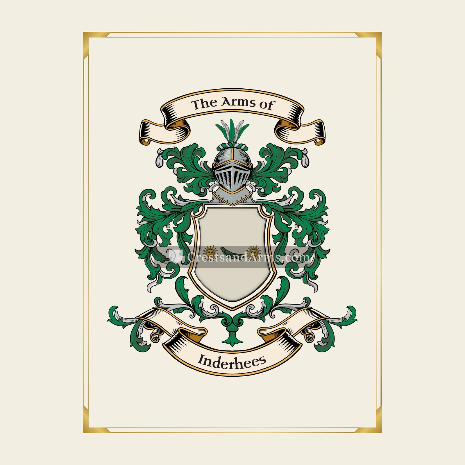 With gold border