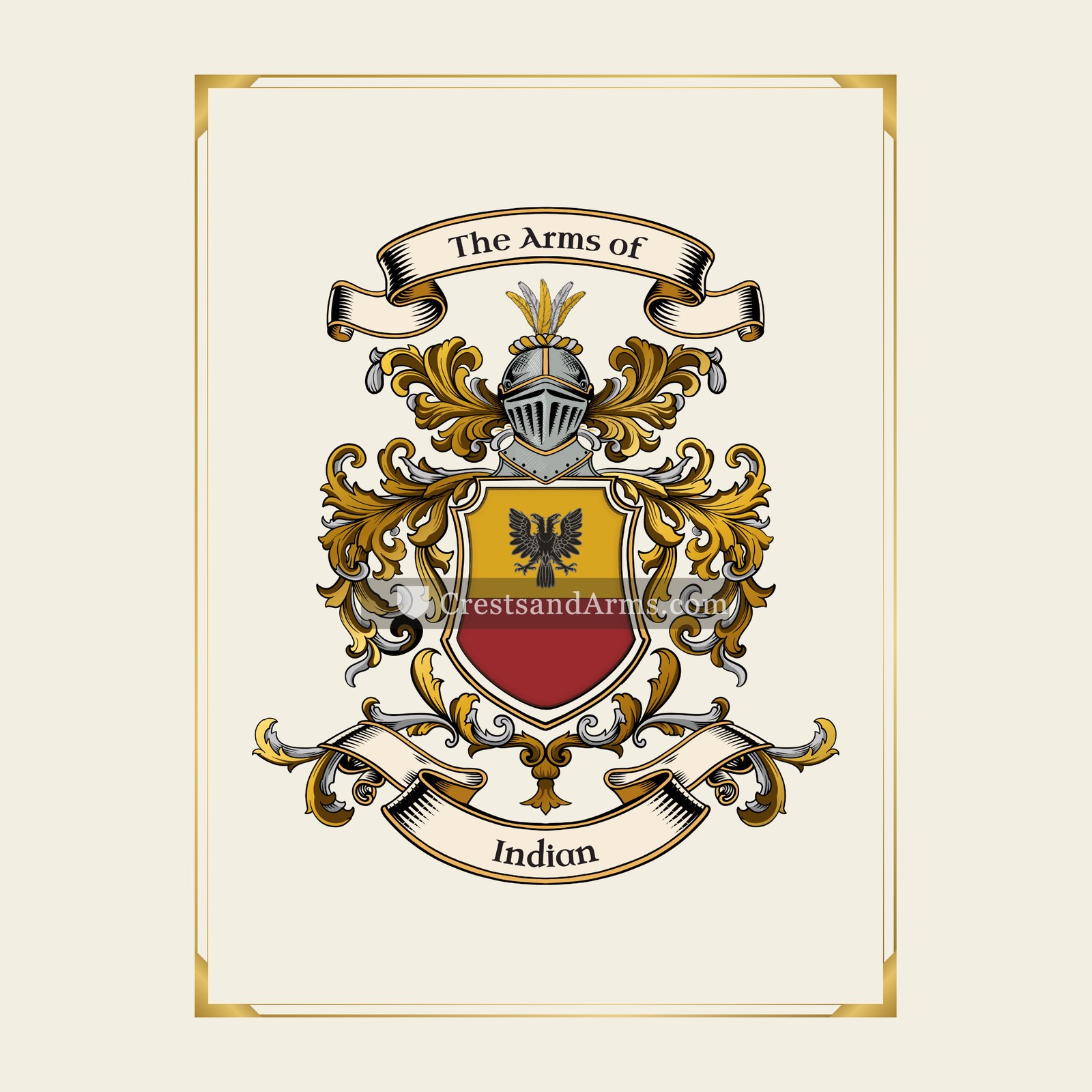 With gold border