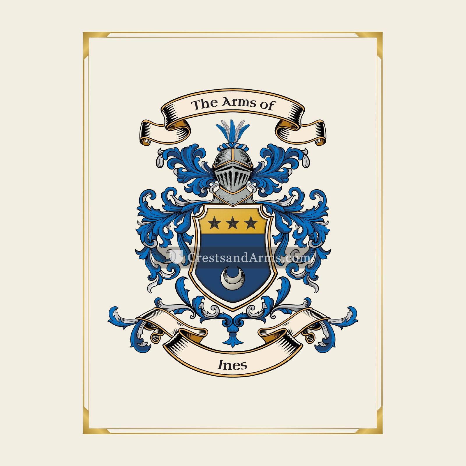 With gold border