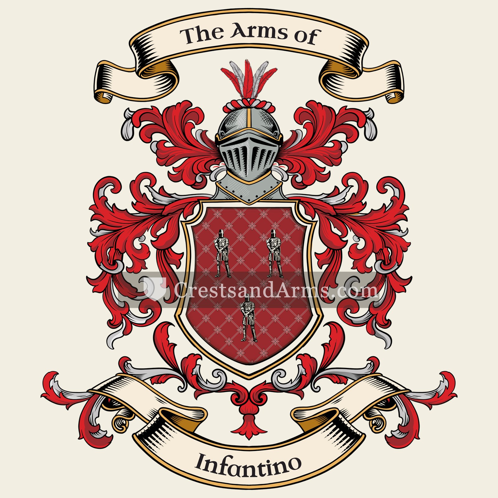 The Infantino coat of arms, drawn from the recorded blazon