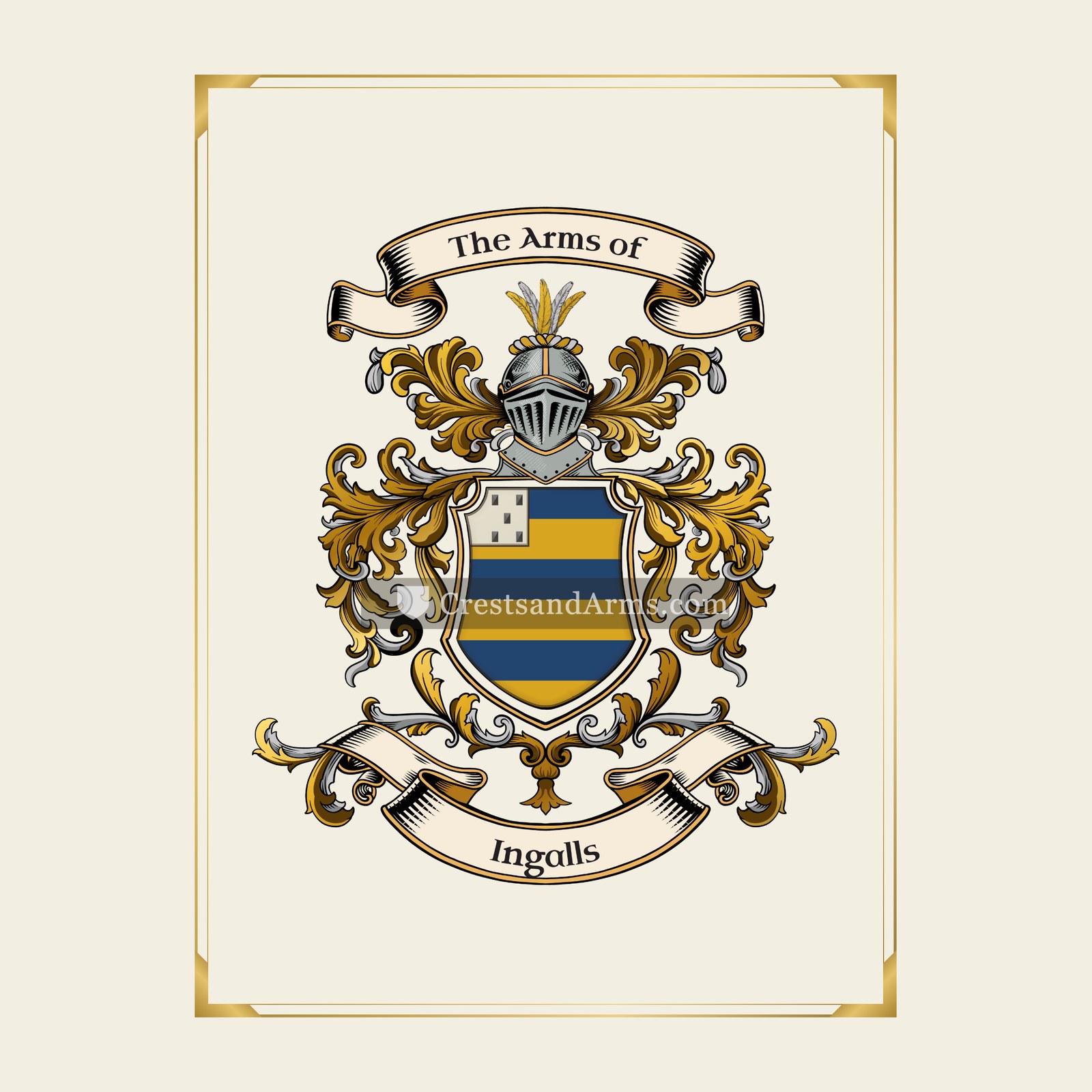 With gold border