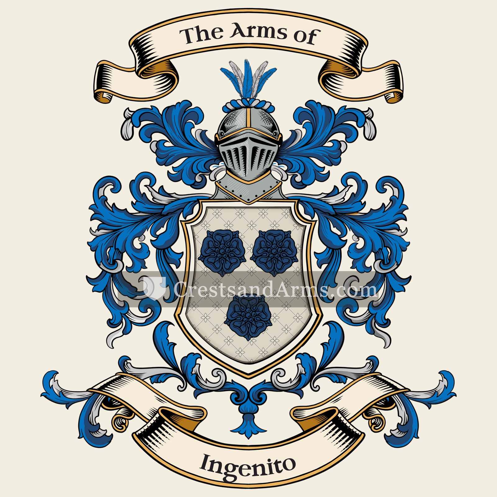 The Ingenito coat of arms, drawn from the recorded blazon