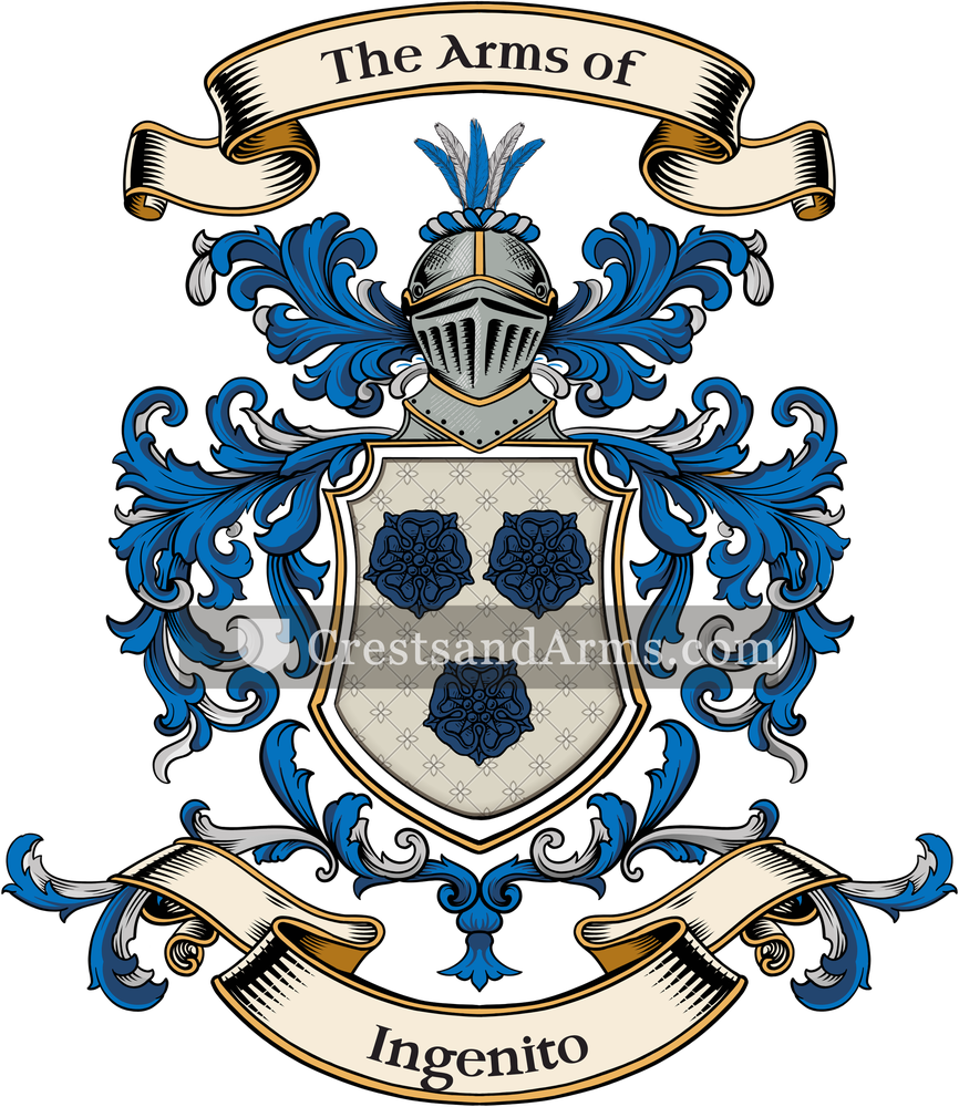 The Ingenito coat of arms, drawn from the recorded blazon