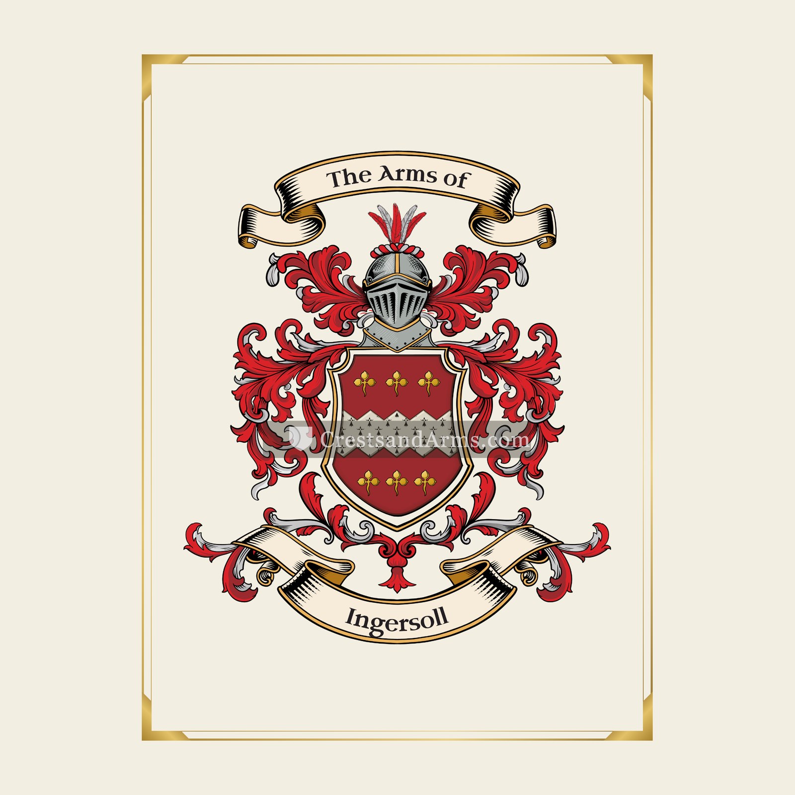 With gold border