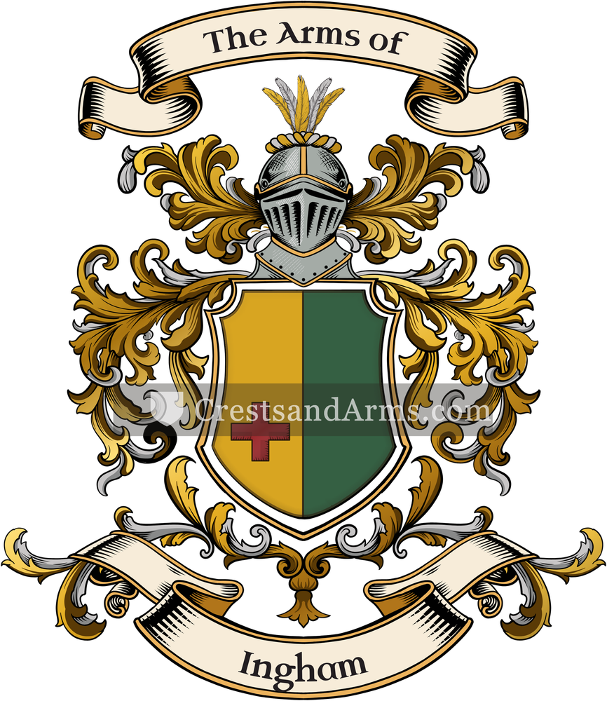 The Ingham coat of arms, drawn from the recorded blazon