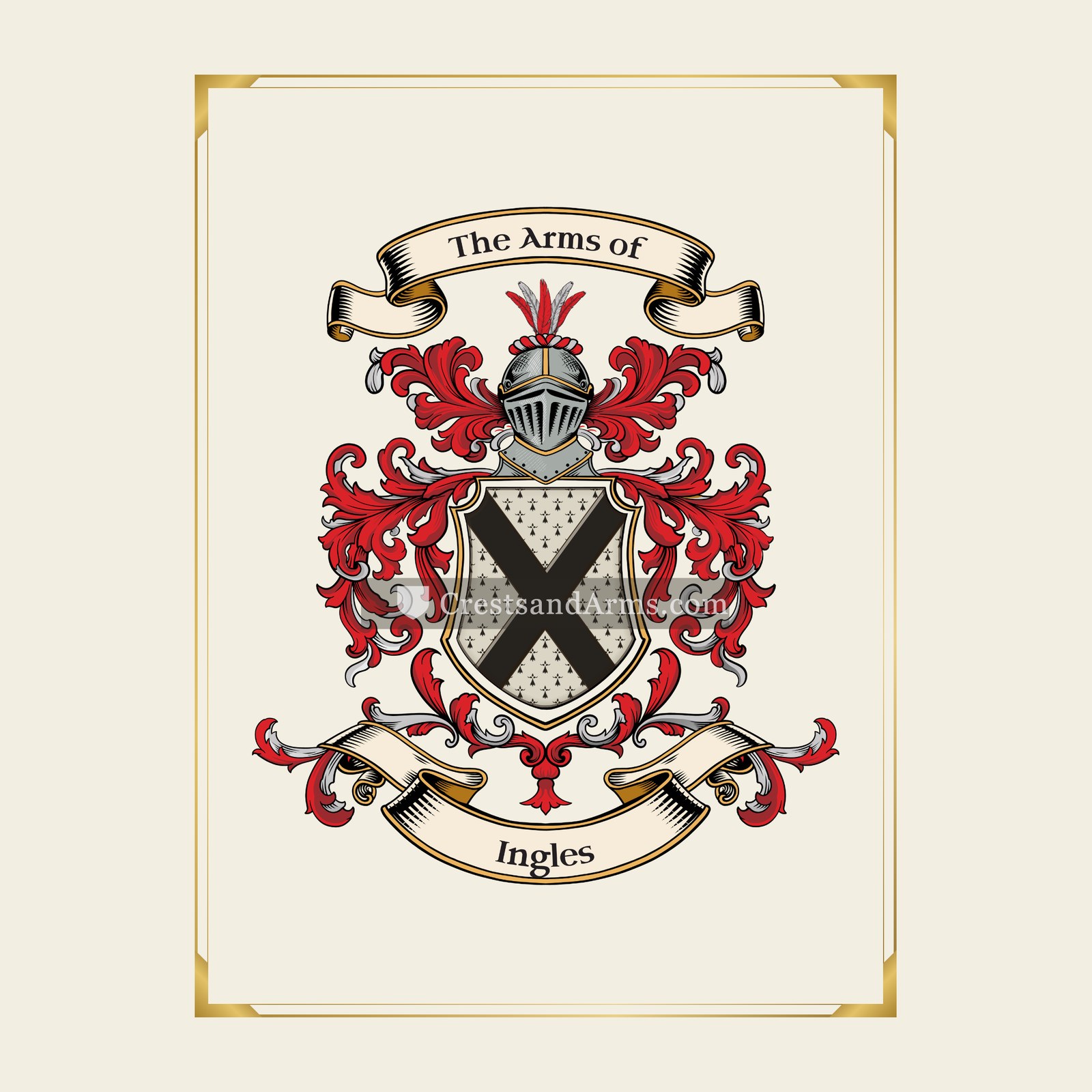 With gold border