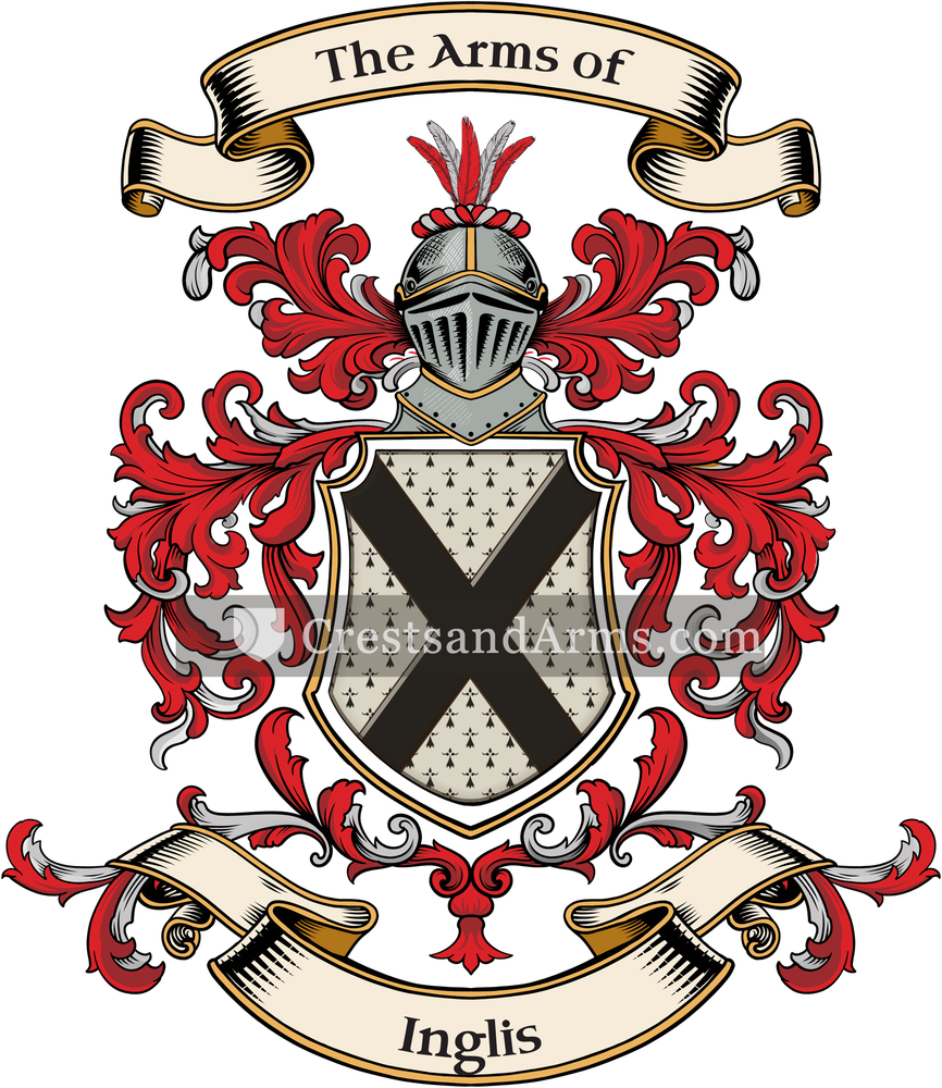 The Inglis coat of arms, drawn from the recorded blazon