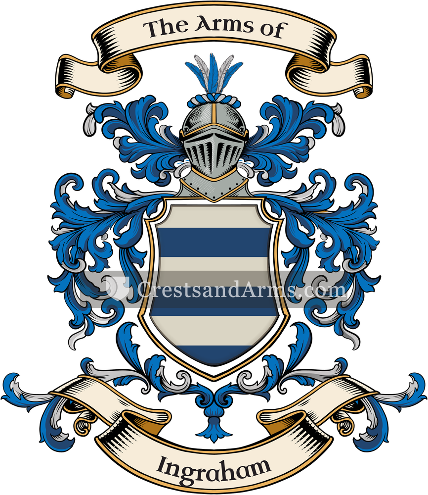 The Ingraham coat of arms, drawn from the recorded blazon