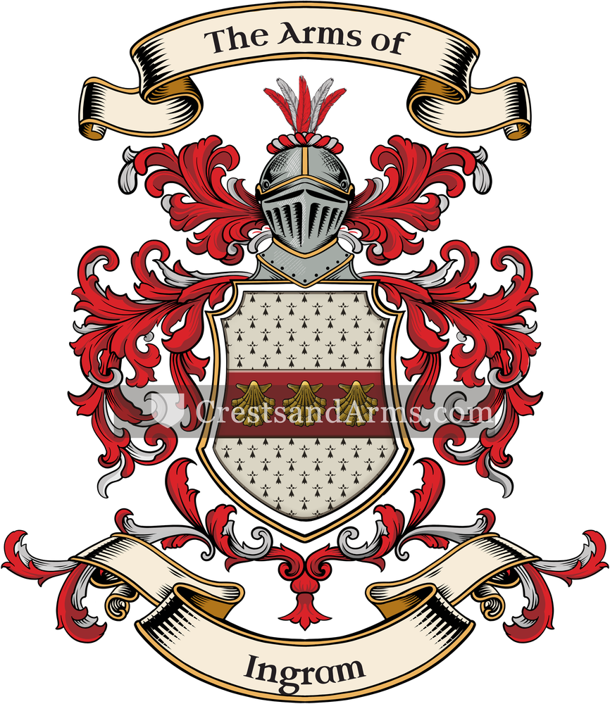 The Ingram coat of arms, drawn from the recorded blazon