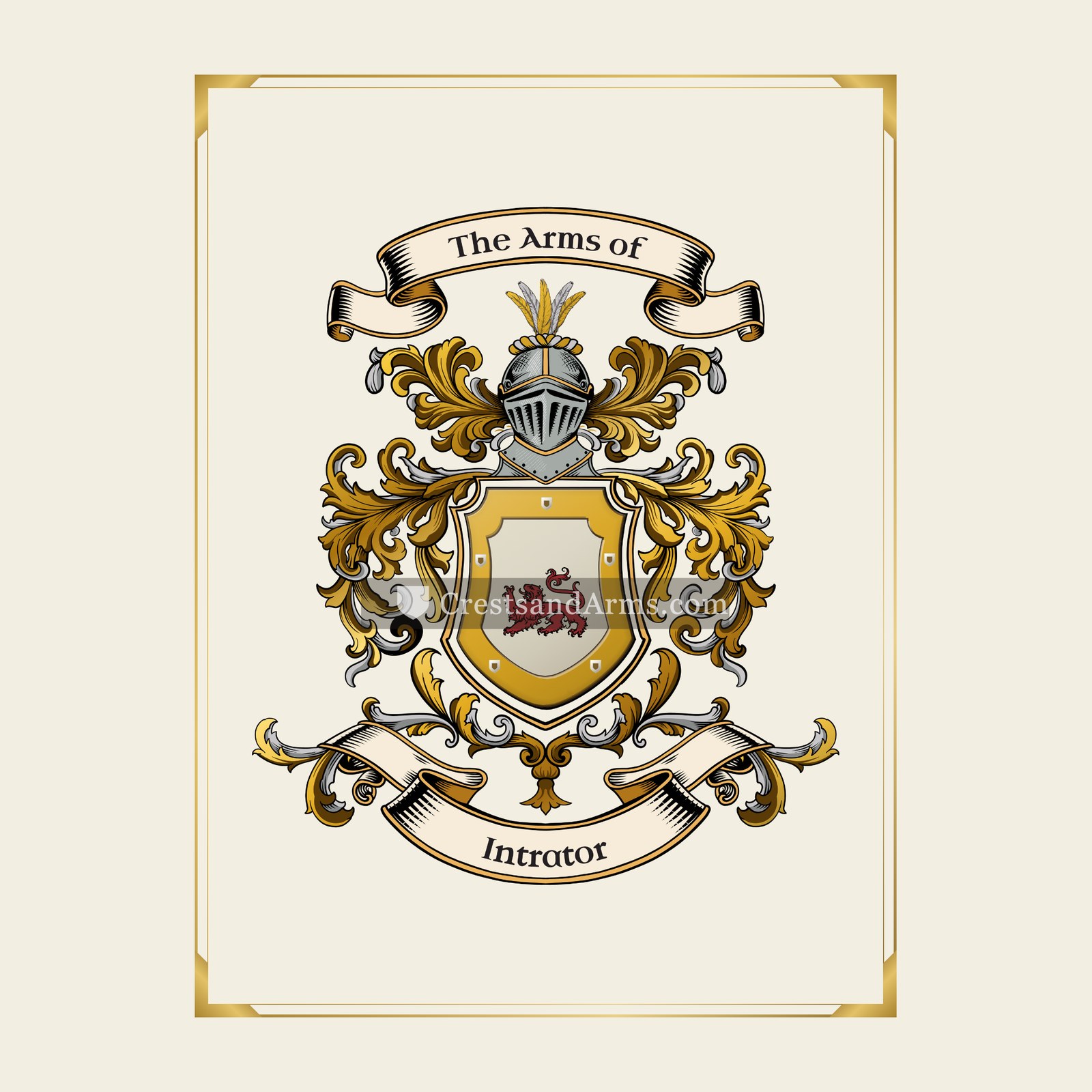 With gold border
