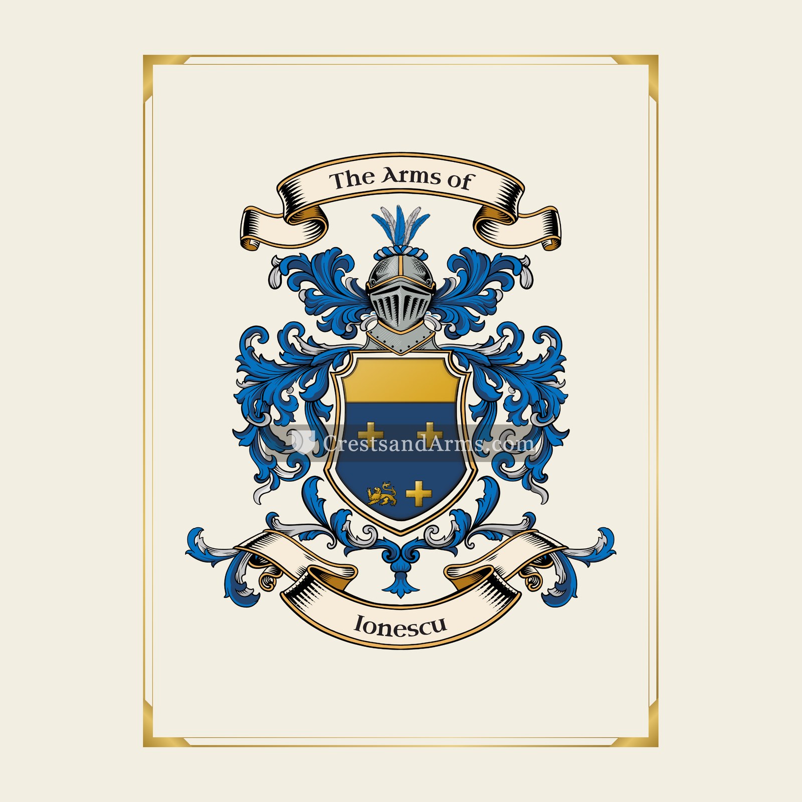 With gold border