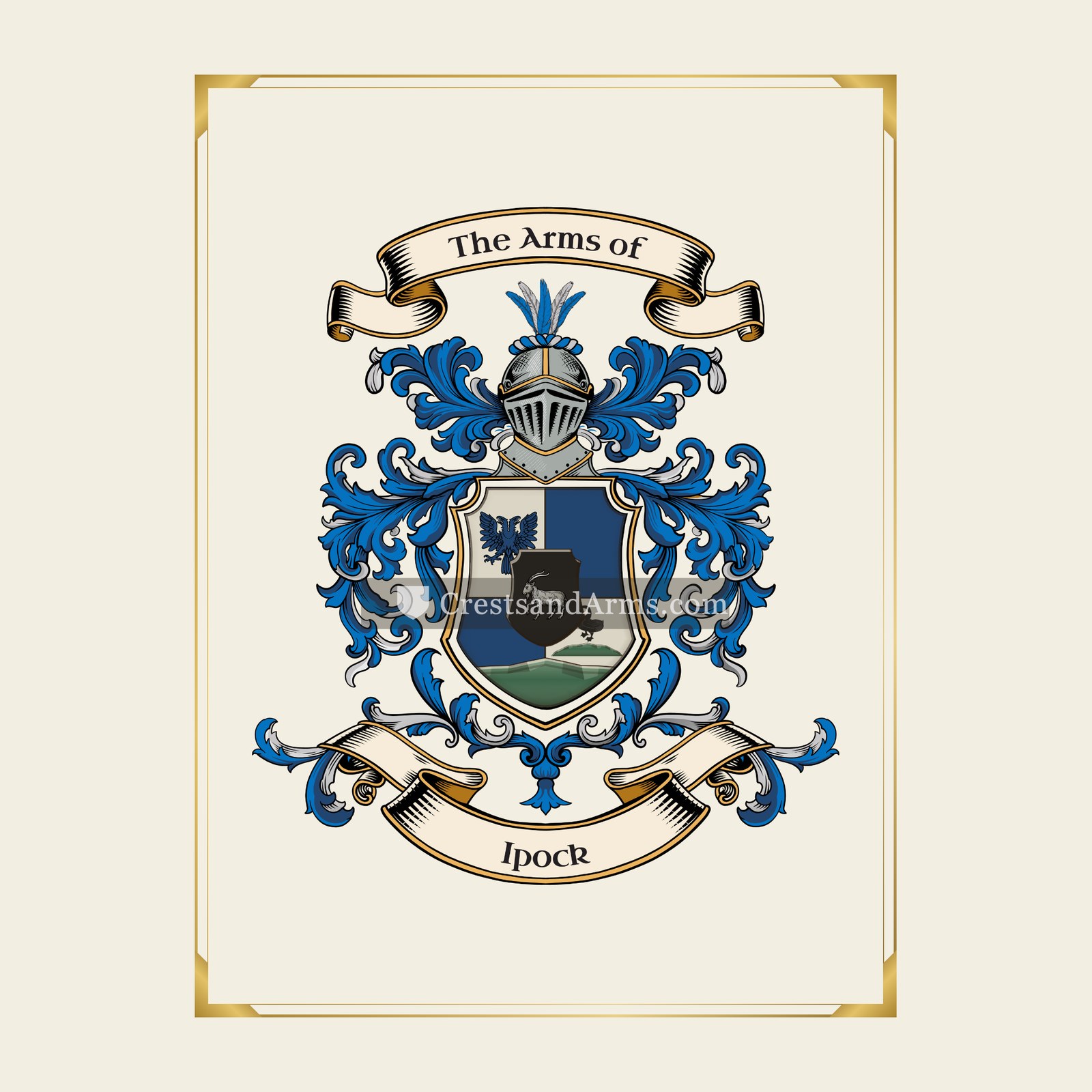 With gold border