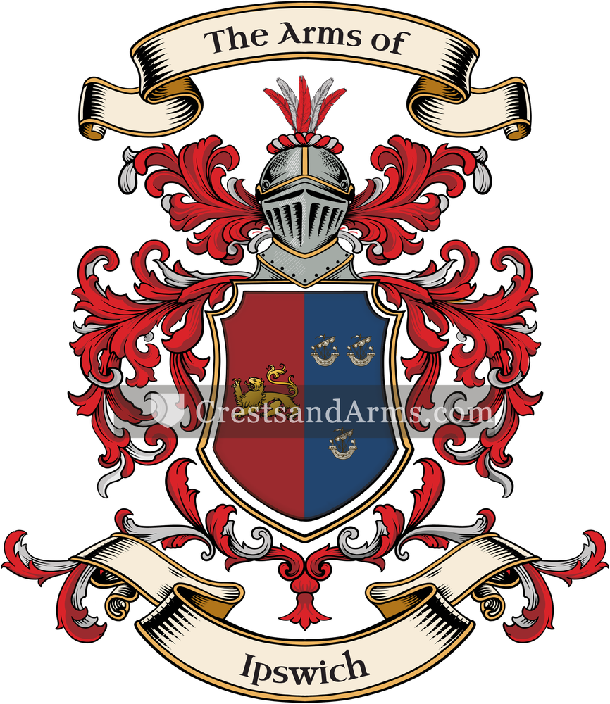 The Ipswich coat of arms, drawn from the recorded blazon