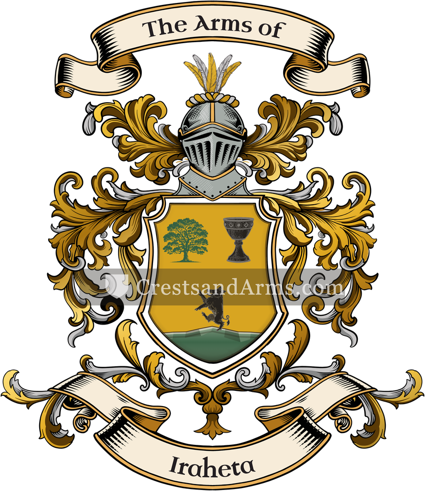 The Iraheta coat of arms, drawn from the recorded blazon