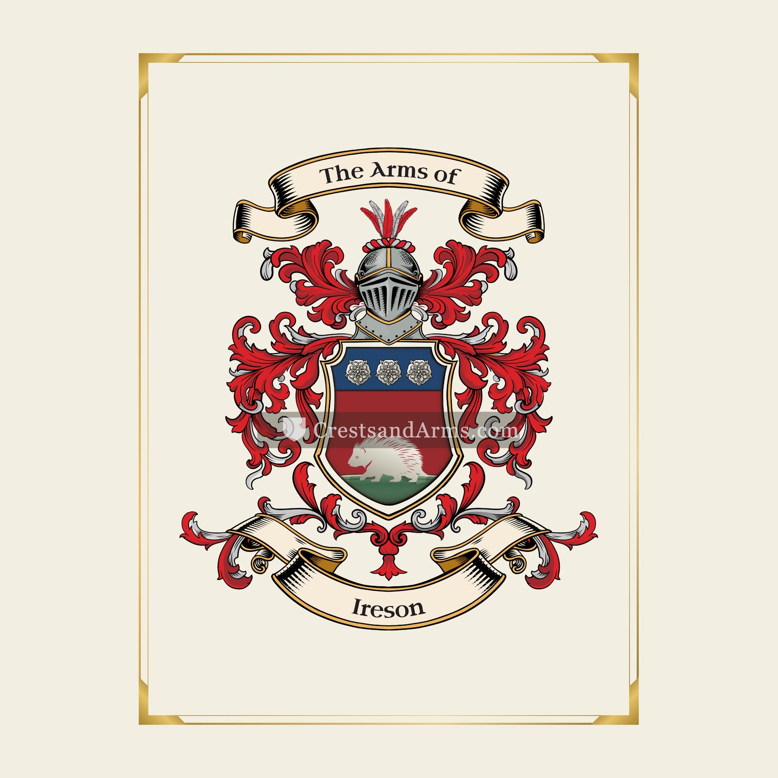 With gold border