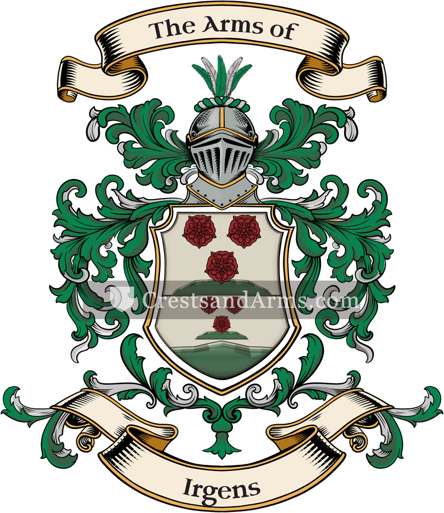 The Irgens coat of arms, drawn from the recorded blazon