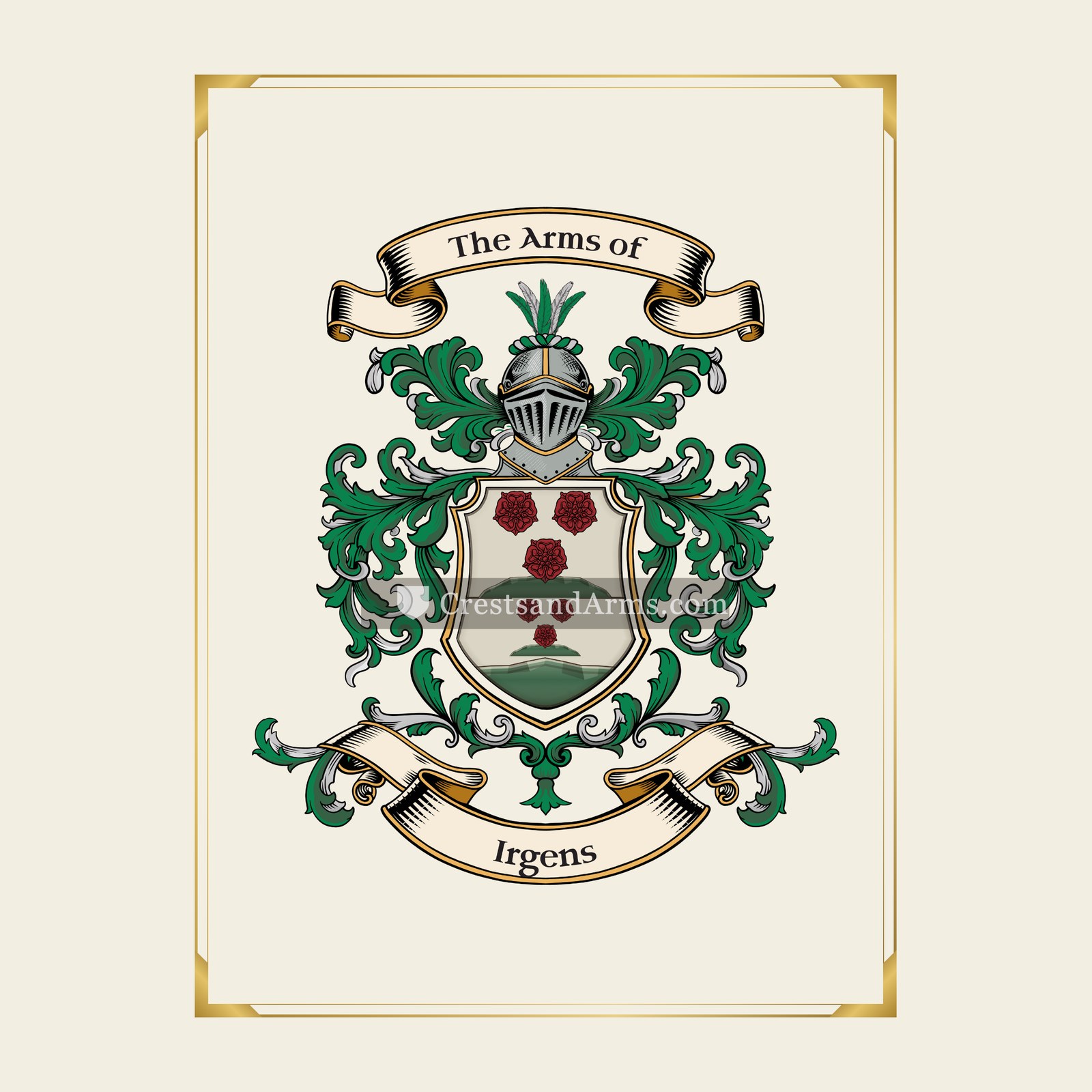 With gold border