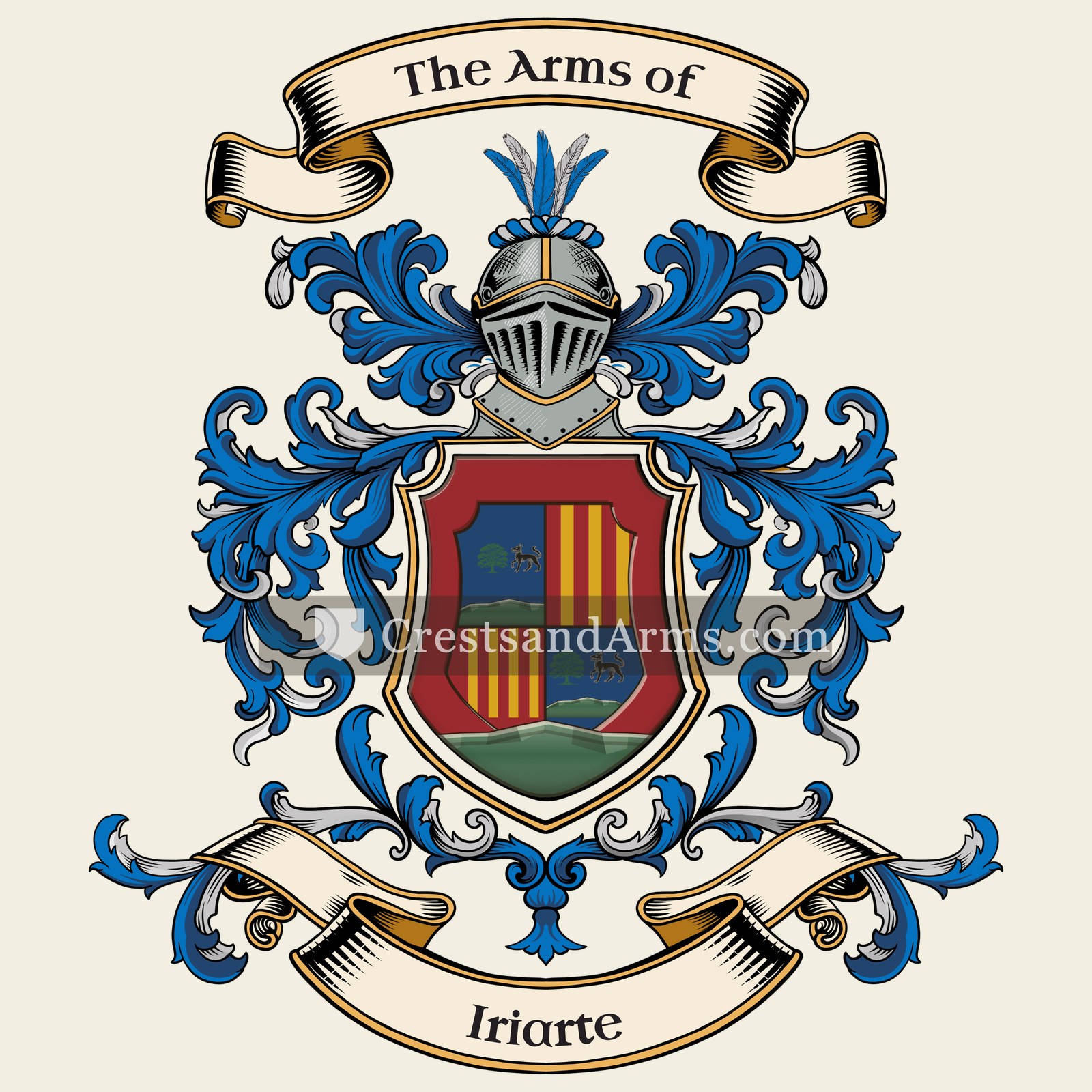 The Iriarte coat of arms, drawn from the recorded blazon