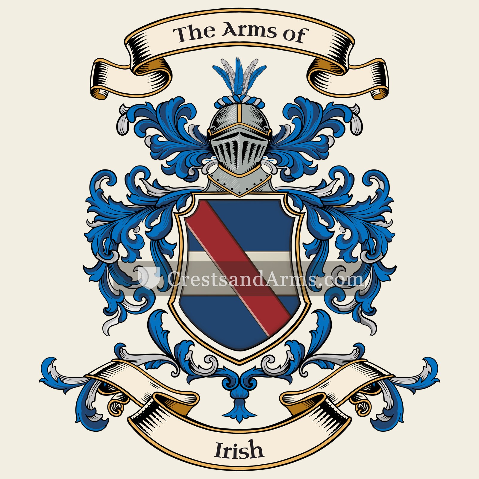 The Irish coat of arms, drawn from the recorded blazon