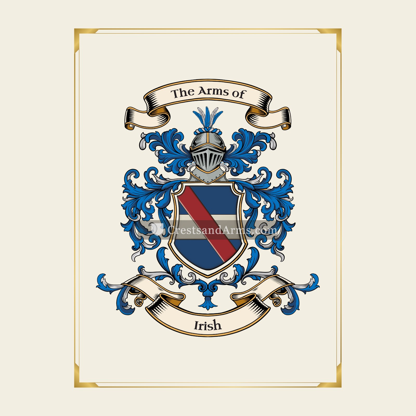 With gold border