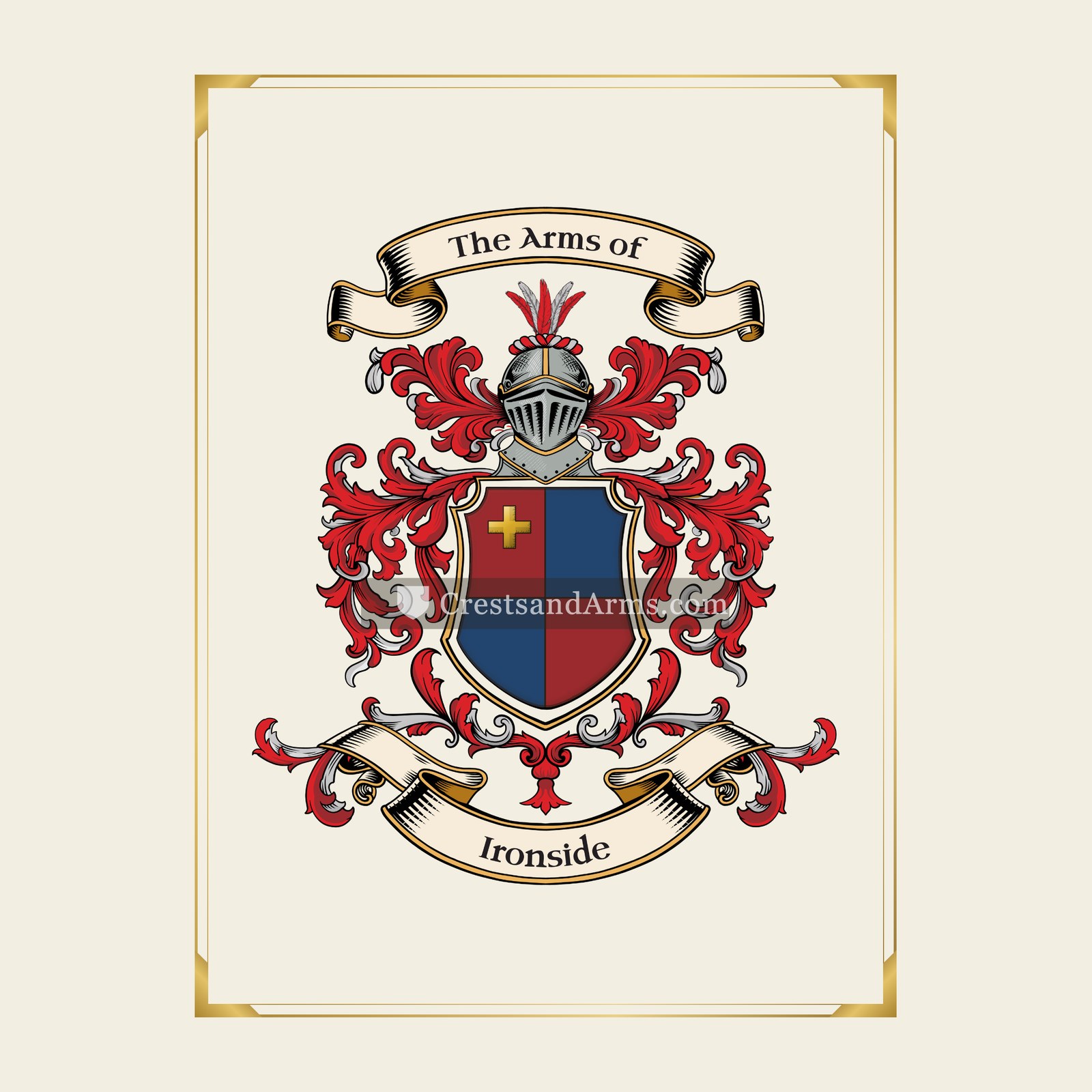 With gold border