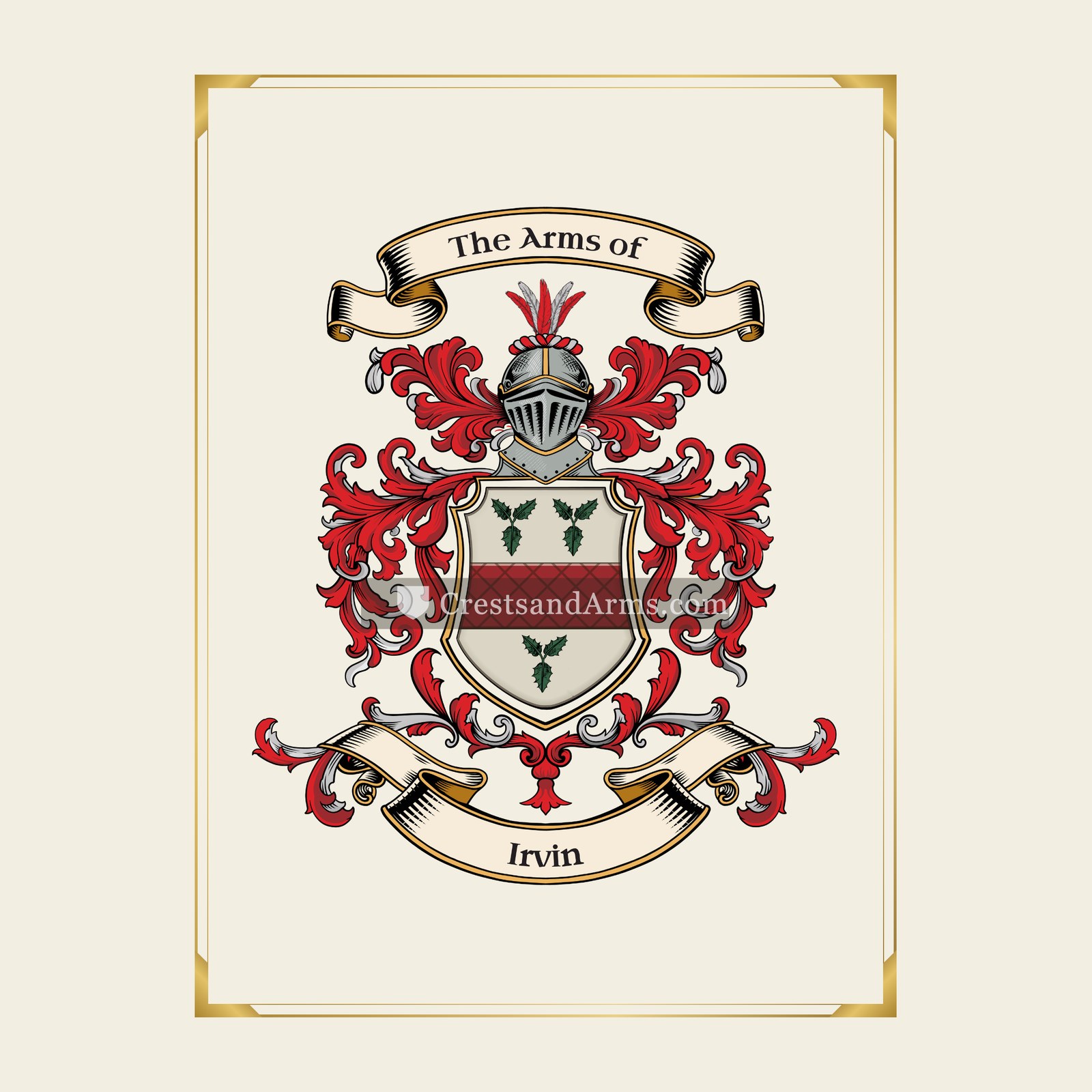 With gold border