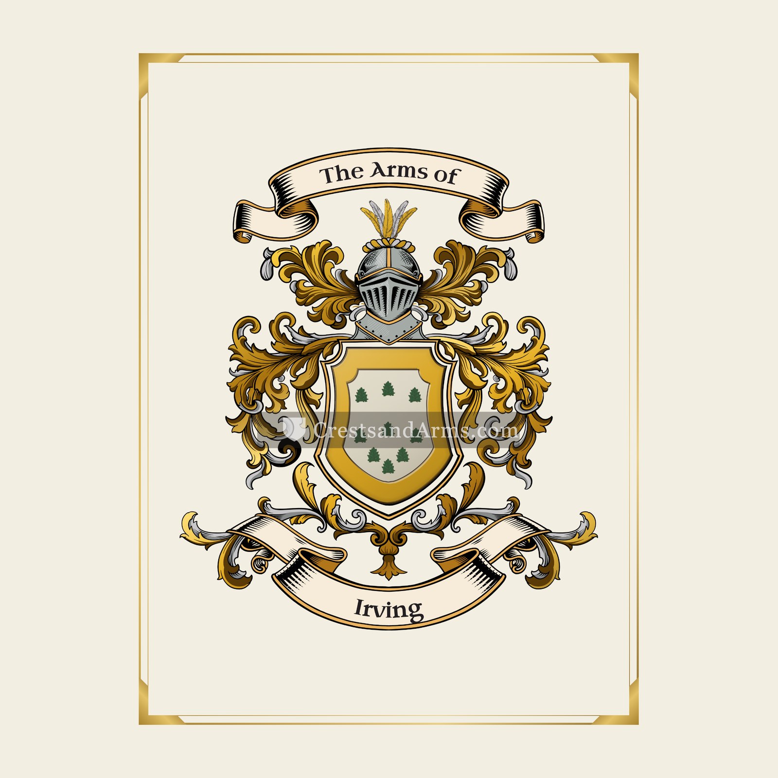 With gold border