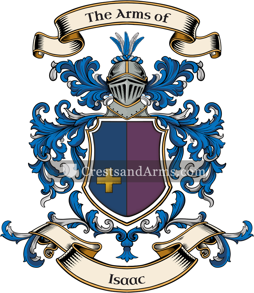 The Isaac coat of arms, drawn from the recorded blazon