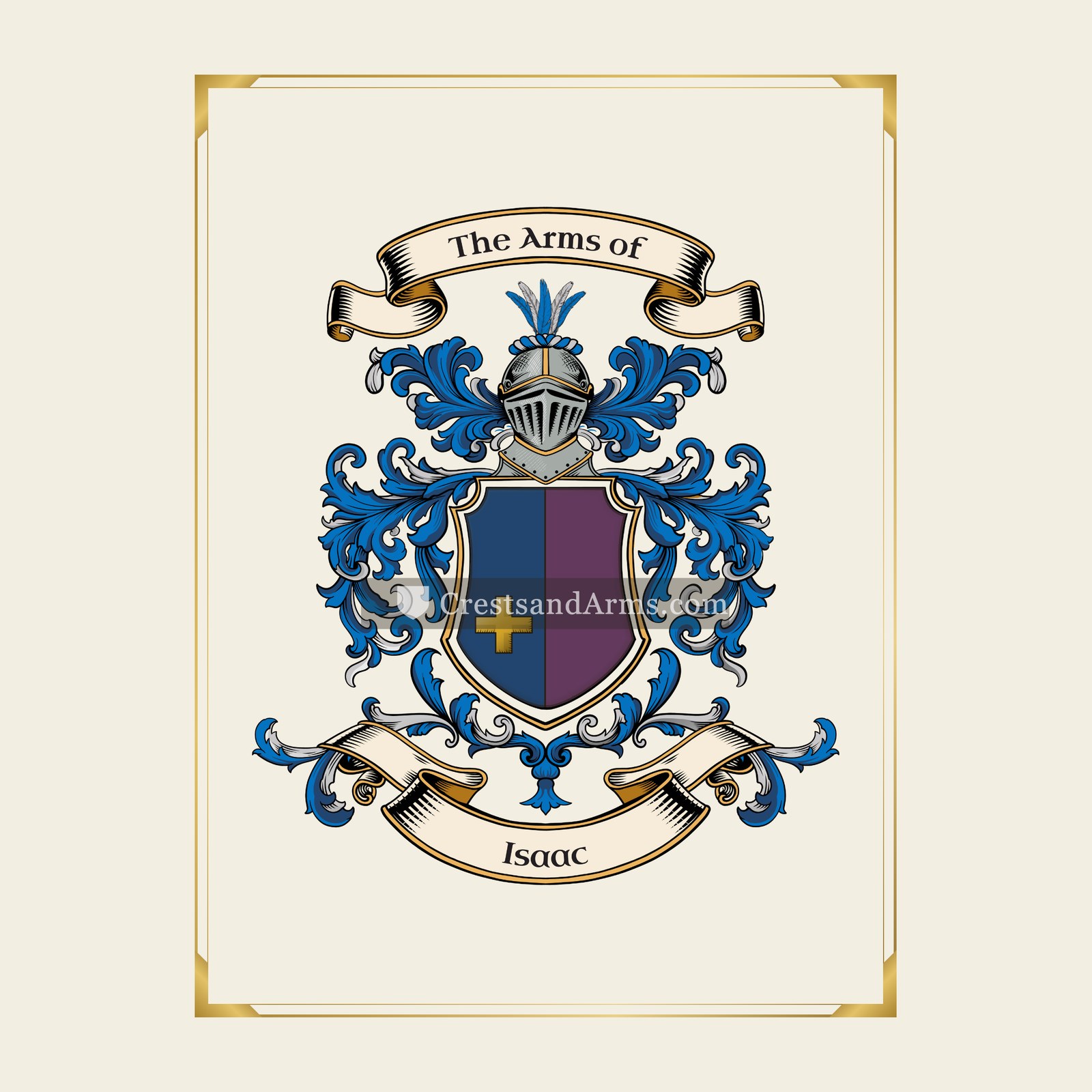 With gold border