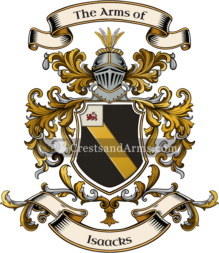 The Isaacks coat of arms, drawn from the recorded blazon