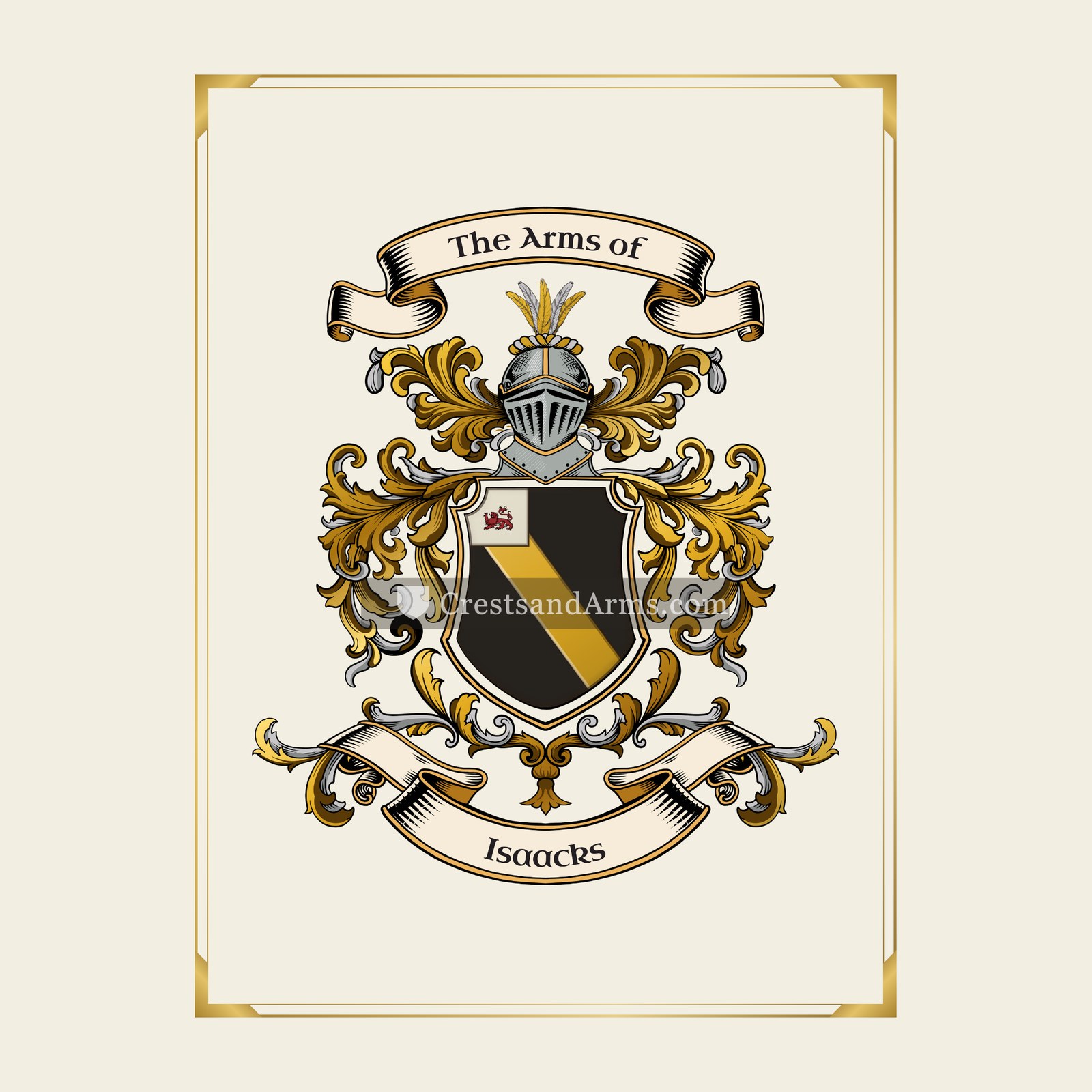 With gold border