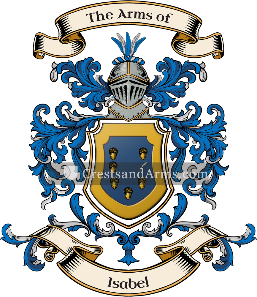 The Isabel coat of arms, drawn from the recorded blazon