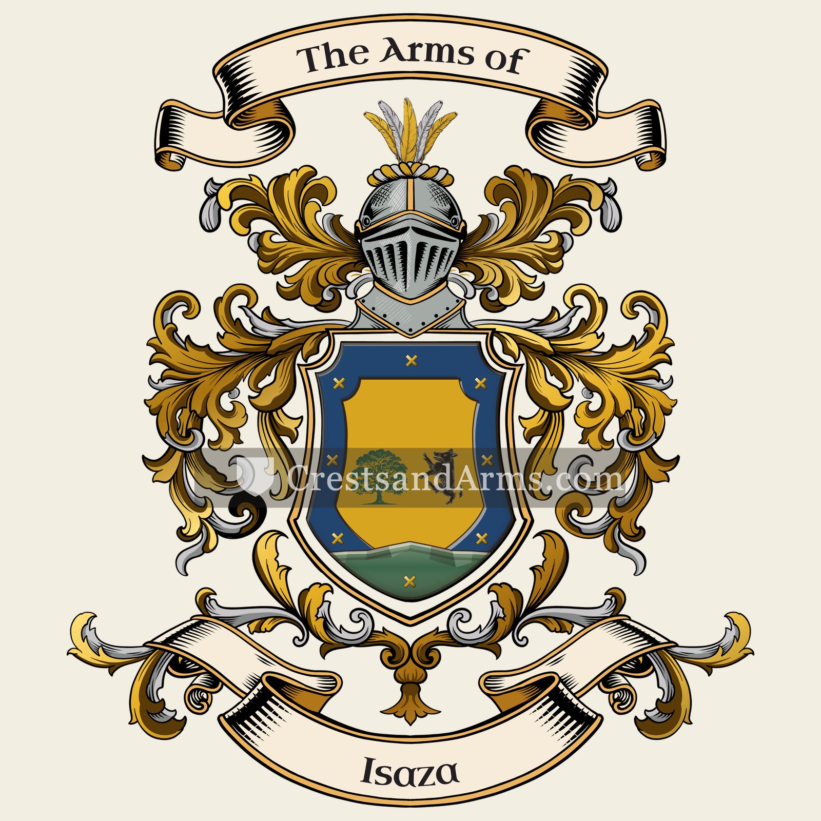 The Isaza coat of arms, drawn from the recorded blazon