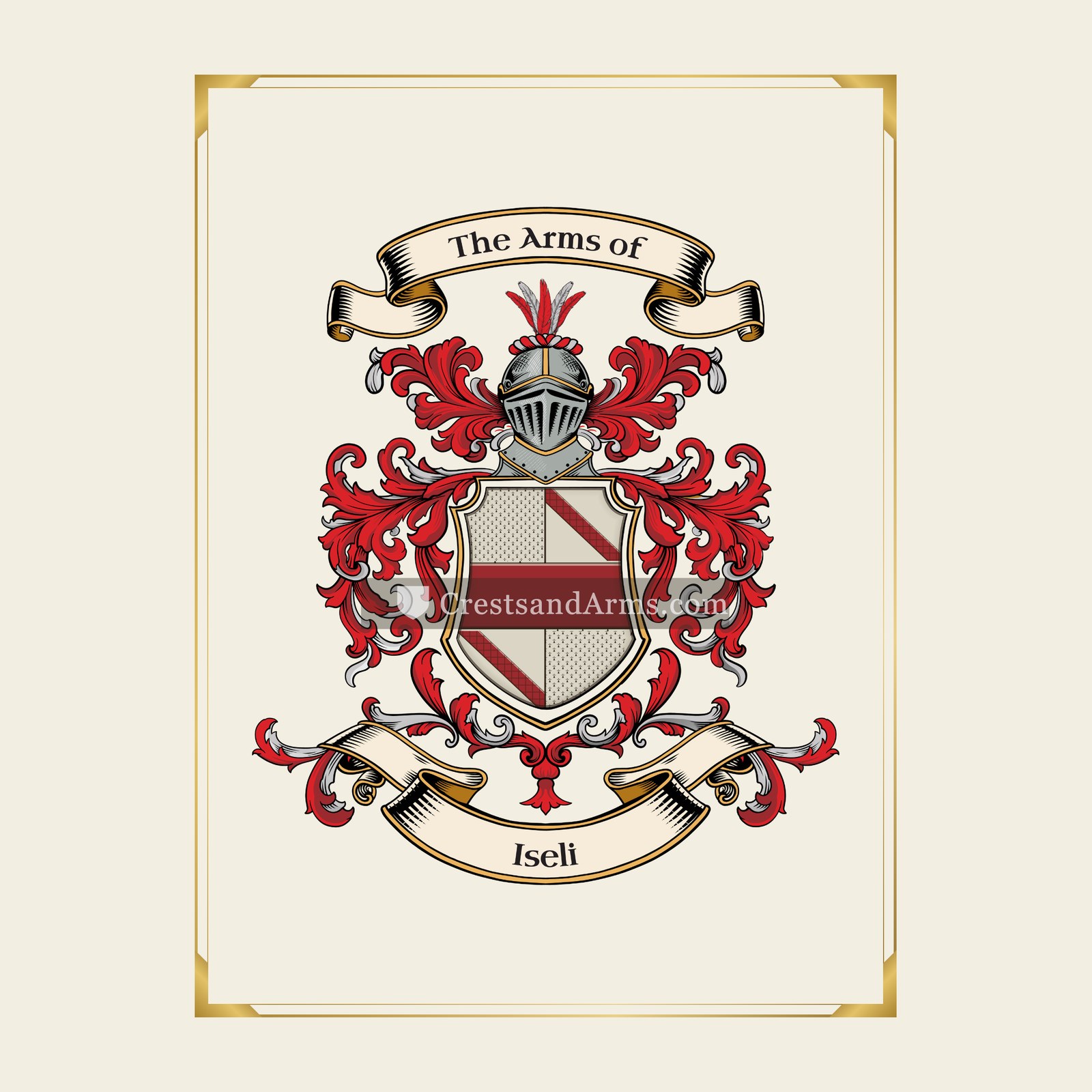 With gold border