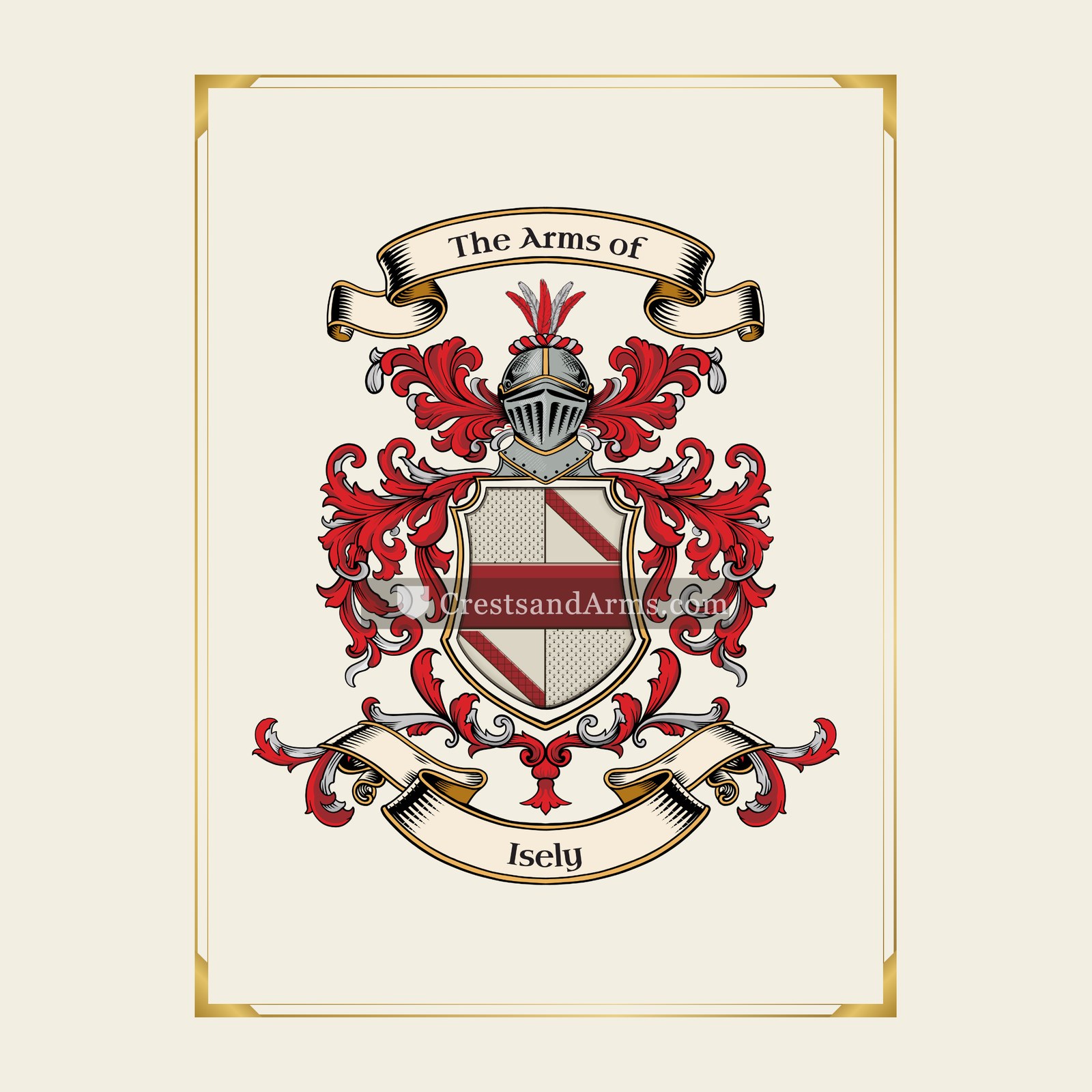 With gold border