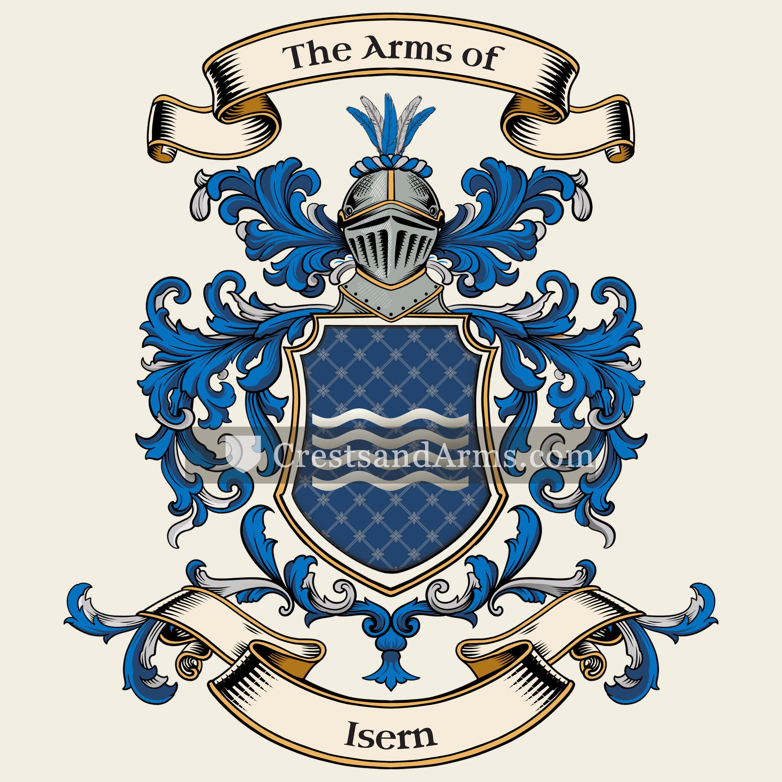 The Isern coat of arms, drawn from the recorded blazon