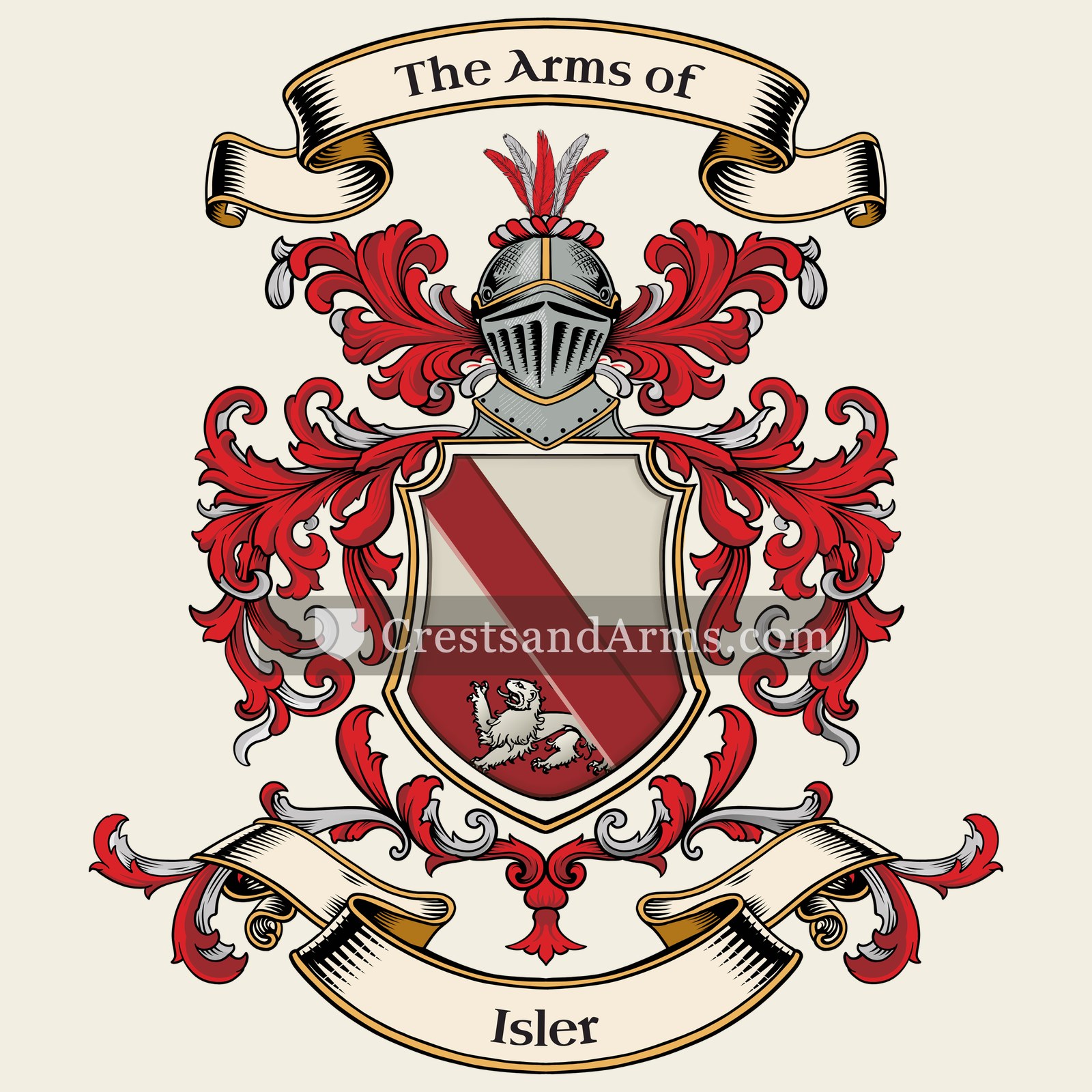 The Isler coat of arms, drawn from the recorded blazon
