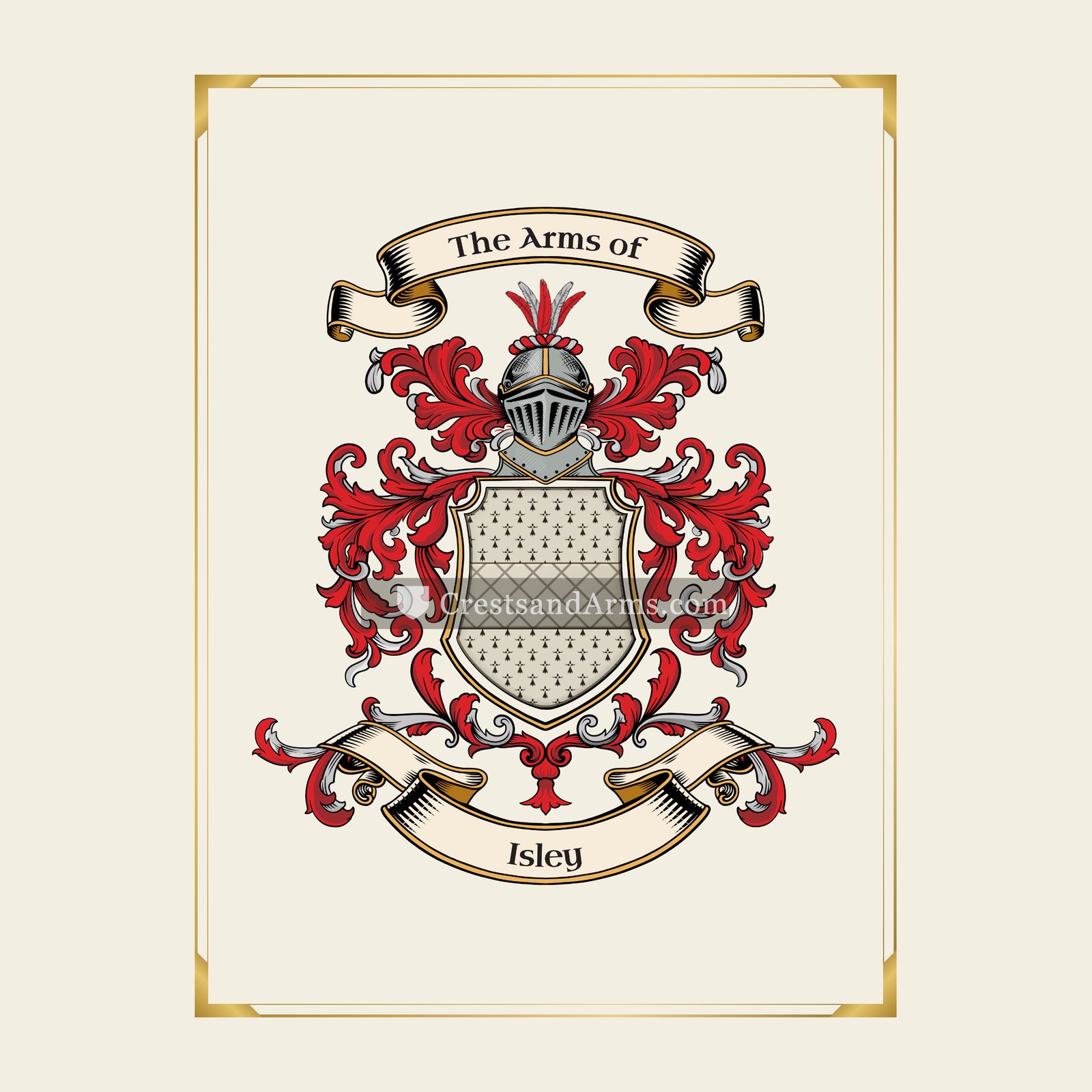 With gold border