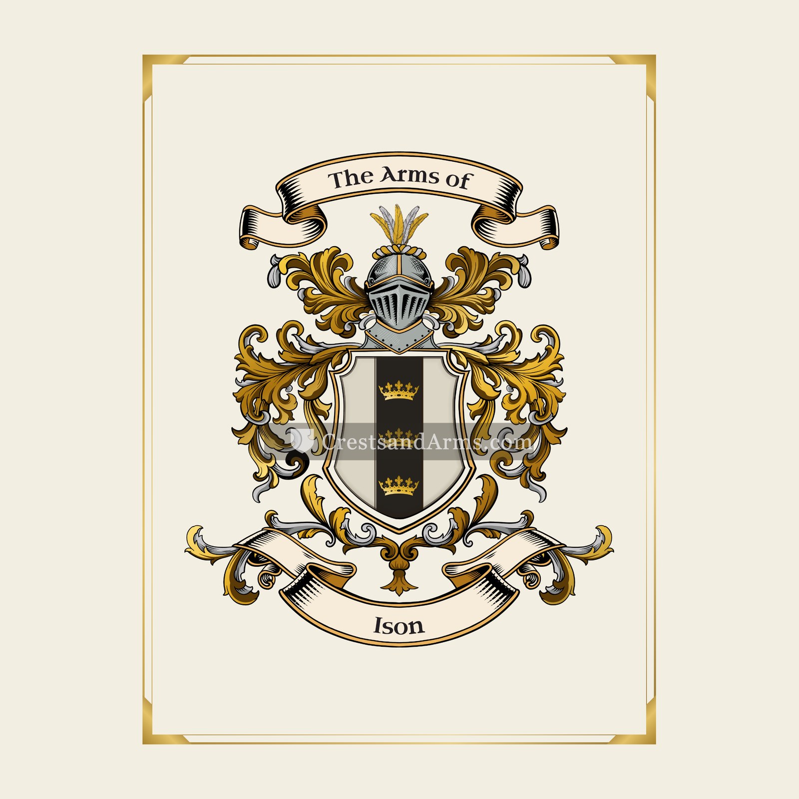 With gold border