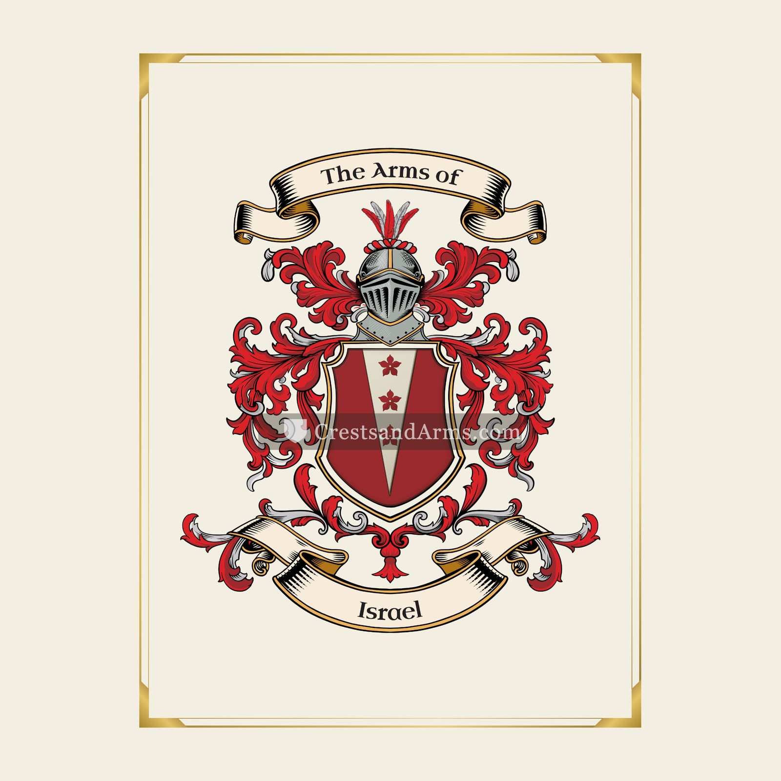 With gold border